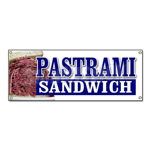 PASTRAMI SANDWICH BANNER SIGN Yiddish food restaurant butcher shop